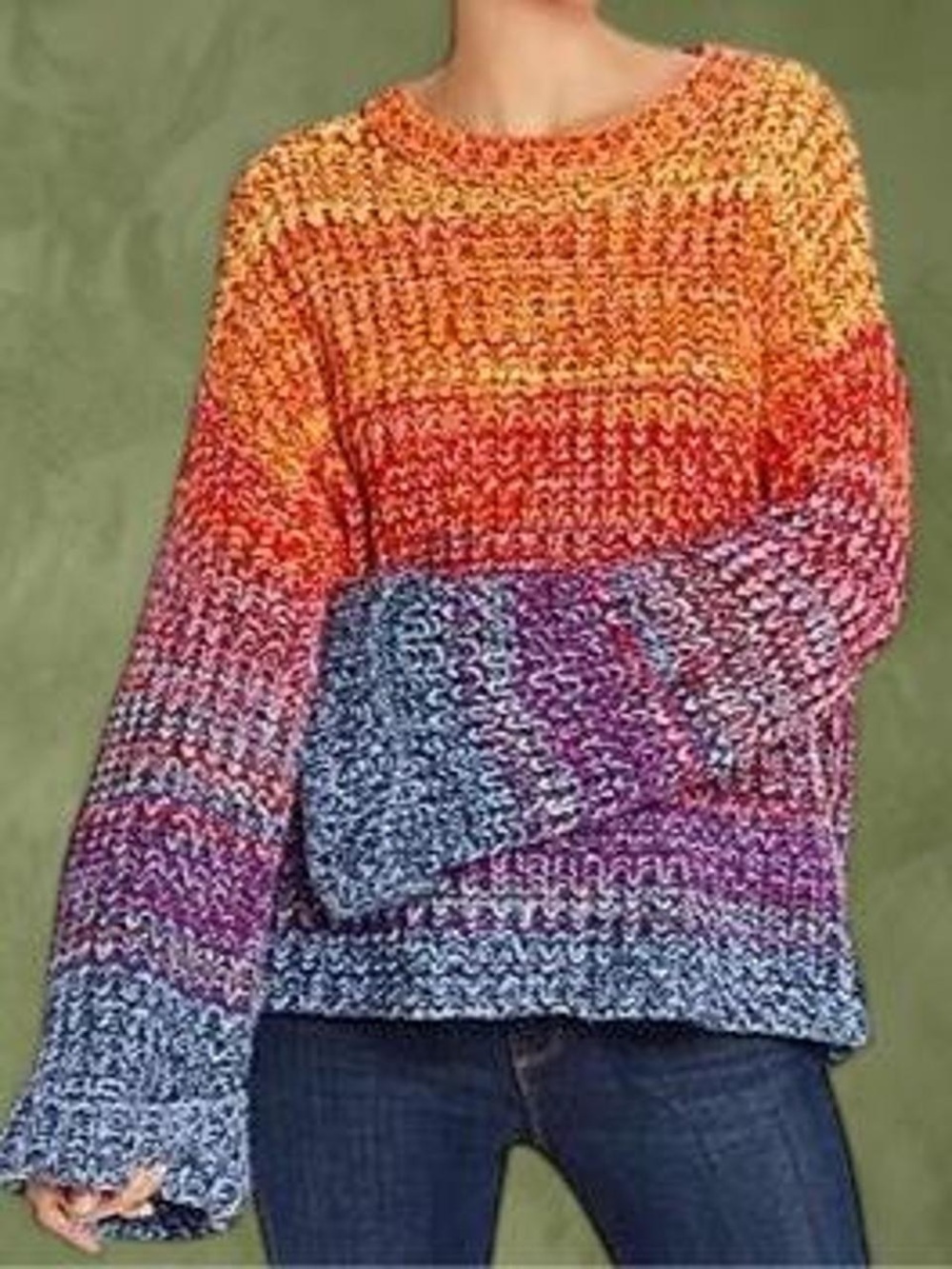 Beyond the Radar Oversized Ombré Sweater